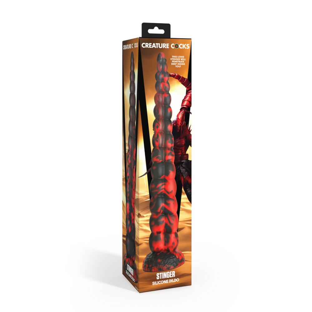 Stinger - Siliconen Dildo - Rood/Zwart - Afbeelding 2