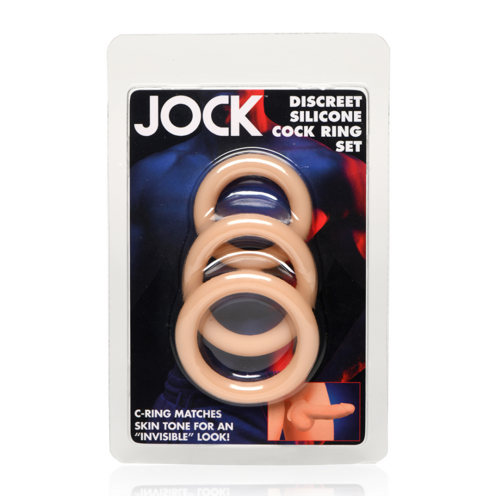 Discrete Siliconen Cockring Set - 3 Stuks - Licht - Afbeelding 3