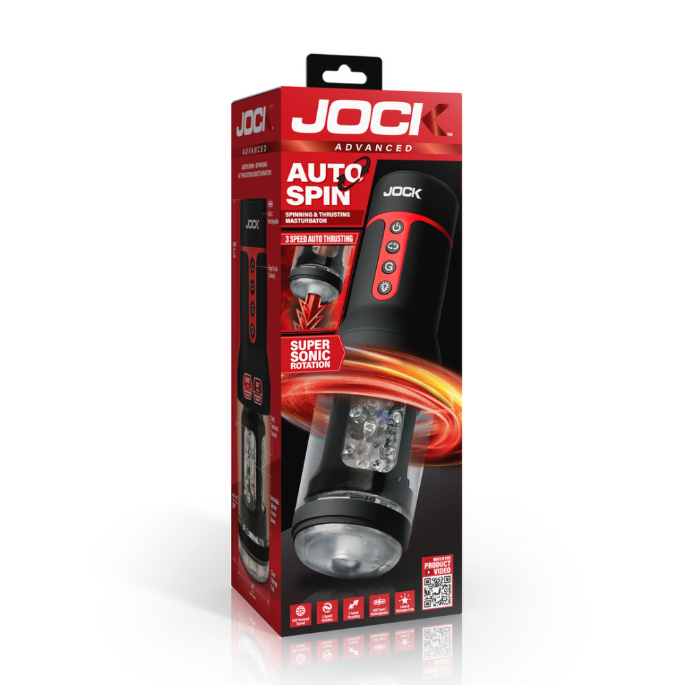 Auto Spin - Draaien en Duwen Masturbator - Transparant/Zwart - Afbeelding 2