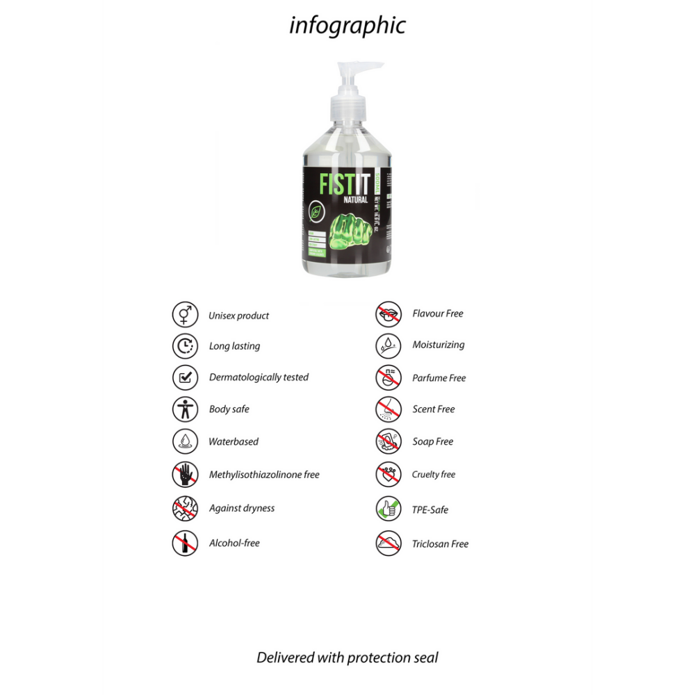 Natuurlijke waterbasis glijmiddel - 17 fl oz / 500 ml - Pomp - Afbeelding 3