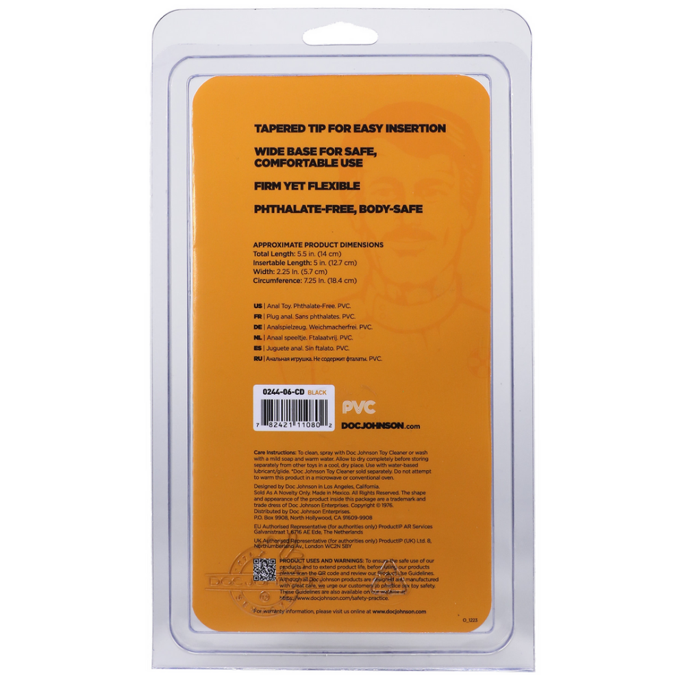 Klassieke Butt Plug - Groot - Zwart - Afbeelding 3