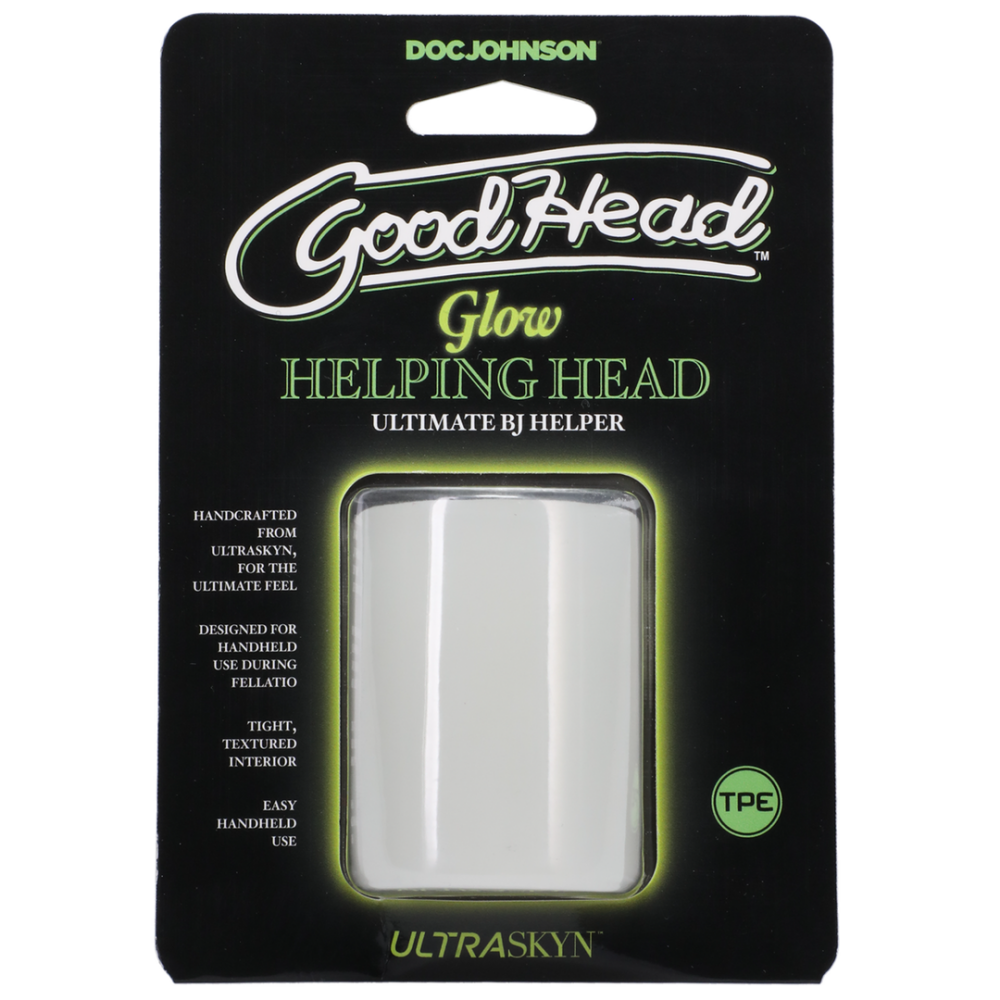 Glow Helping Head - Masturbator Sleeve - Frost / Groen Gloed - Afbeelding 2