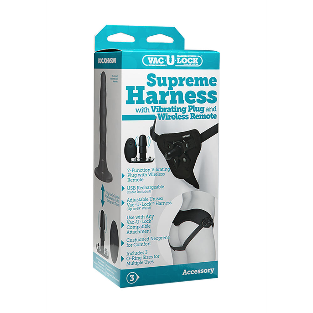 Supreme Harness met Vibrerende Plug en Afstandsbediening - 2 Stukken - Afbeelding 2