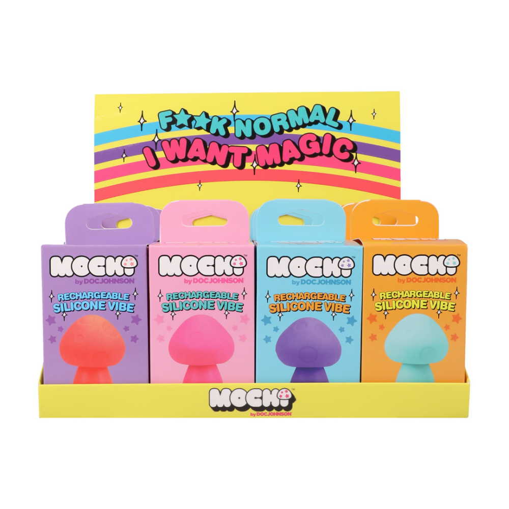 Paddenstoel Vibe - Display met 12 Oplaadbare Siliconen Vibrators