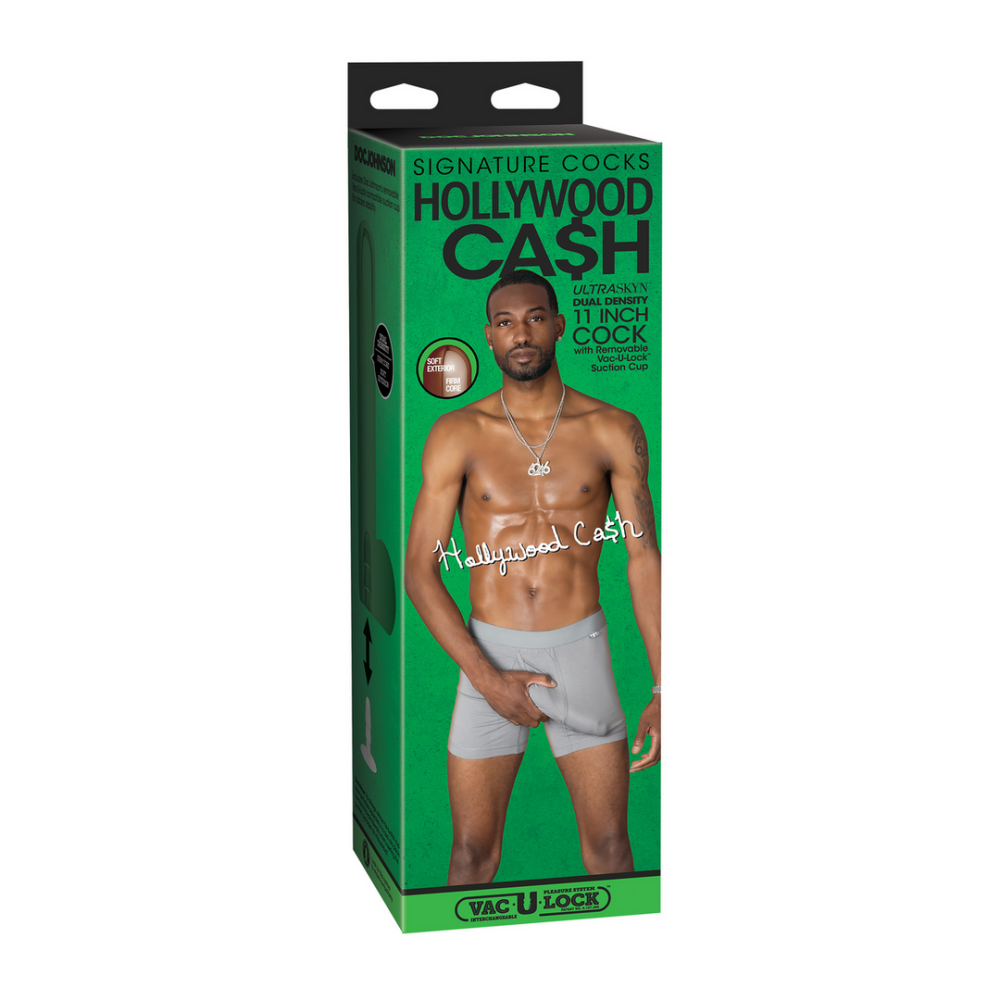 Hollywood Cash - Realistische ULTRASKYN Dildo - 11 / 29 cm - Chocolade - Afbeelding 2