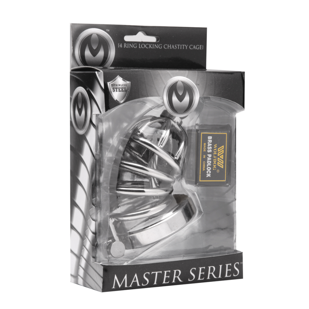 Asylum - Chastity Cage met 4 Ringen - S/M - Afbeelding 2