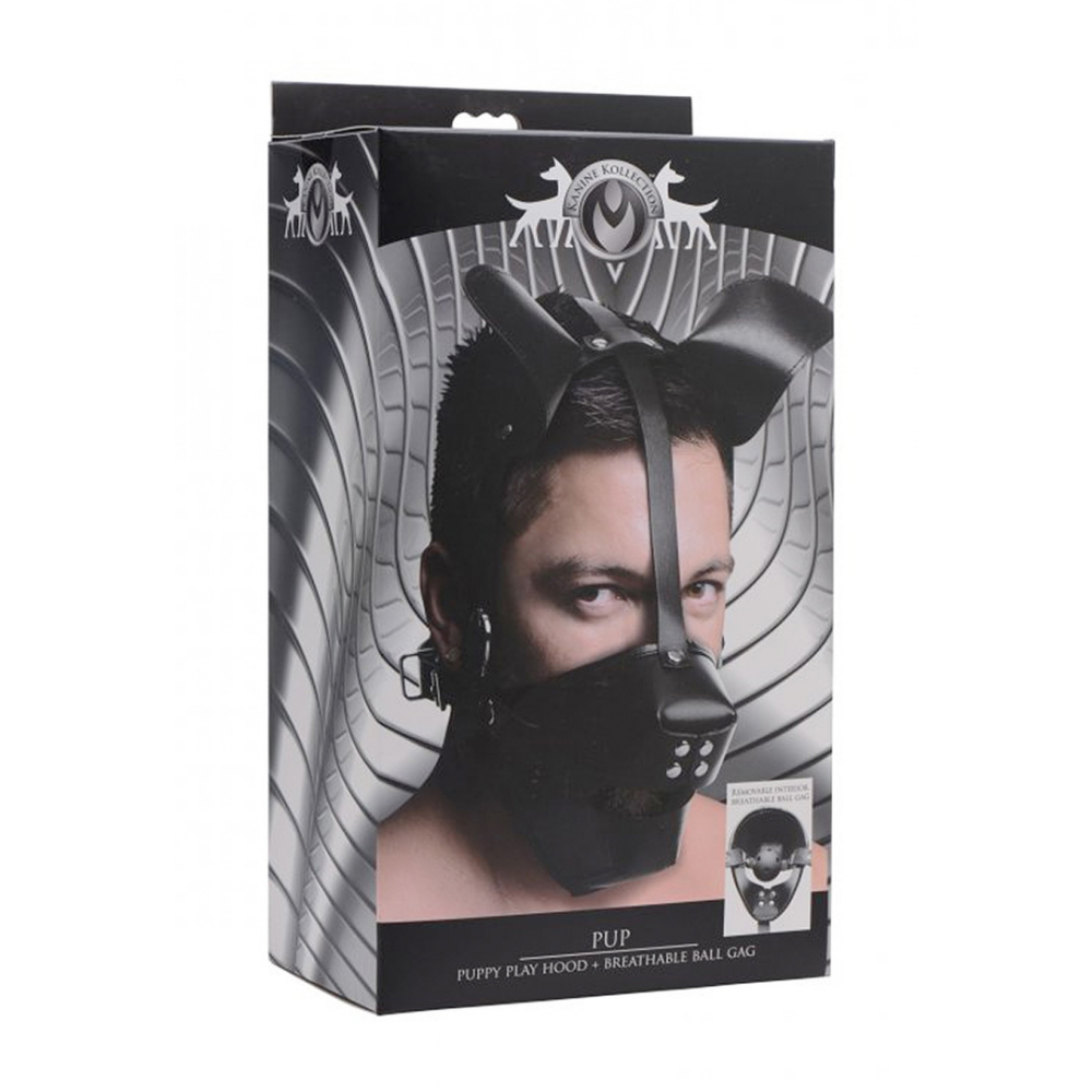 Pup - Puppy Speelmasker + Ademend Ballgag - Afbeelding 2
