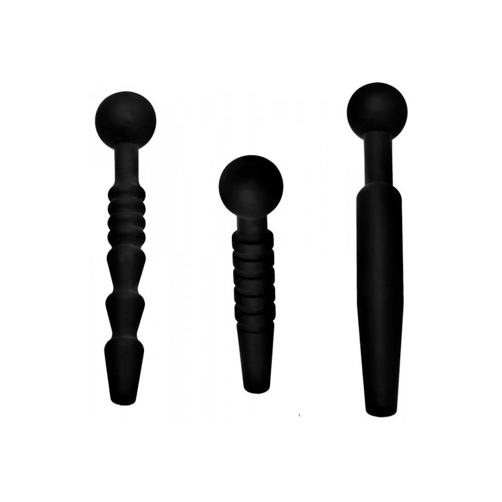Donkere Stangen - 3 Delige Silicone Penis Plug Set - Afbeelding 3