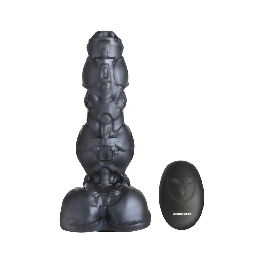 Cyborg Cock - Duwende en Vibrerende Siliconen Dildo - Zilver