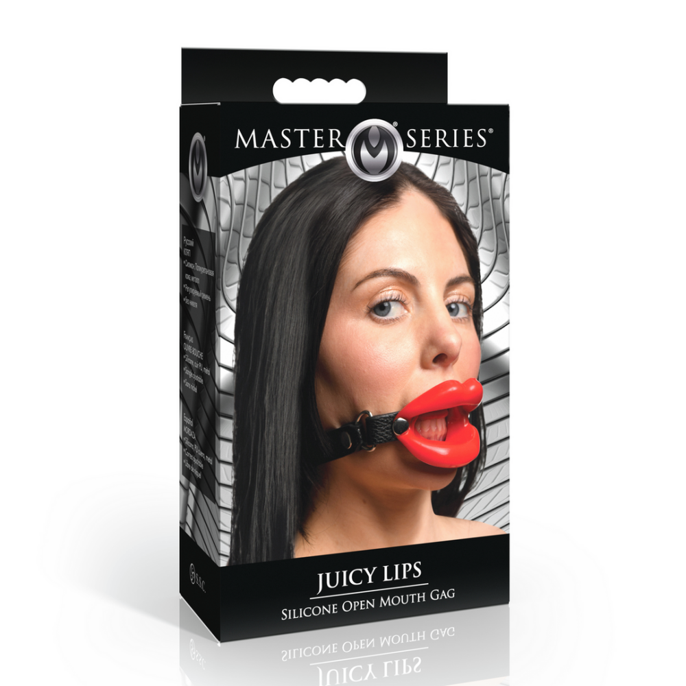 Juicy Lips - Siliconen Open Mond Gag - Rood - Afbeelding 2