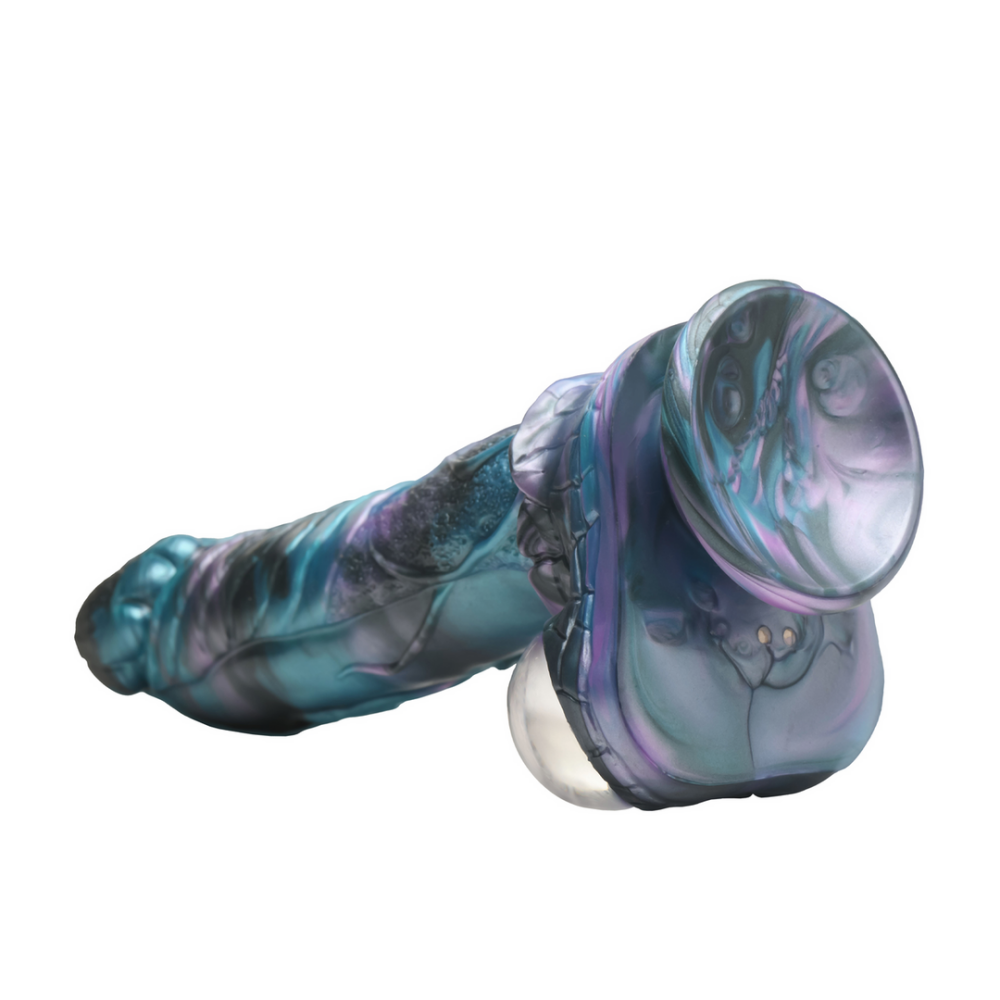 Astro-Thrust - Duwende en Vibrerende Siliconen Dildo - Blauw/Paarse - Afbeelding 5