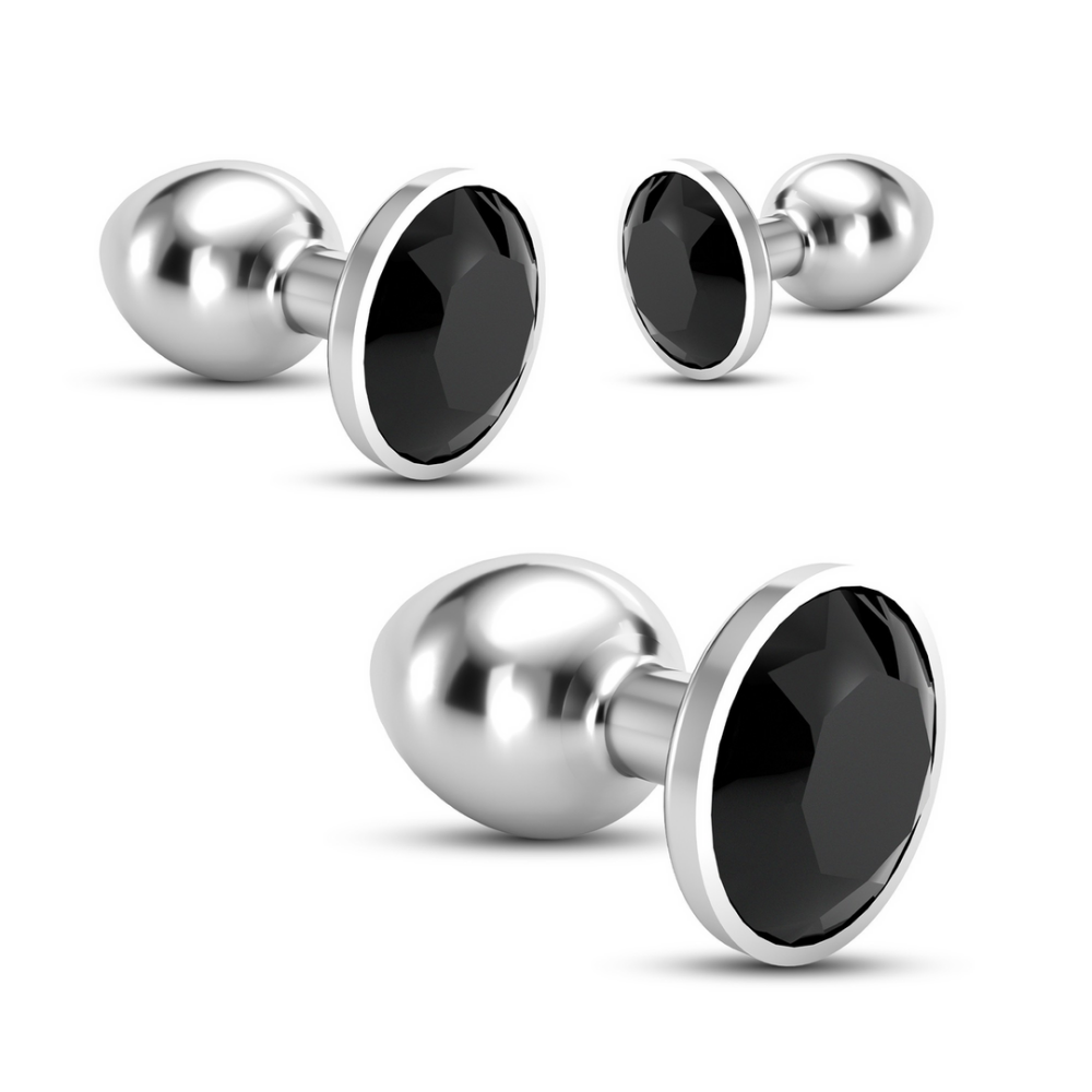 Bijou - Anal Train Trio - 3 Jewel Plugs - Zwart - Afbeelding 4