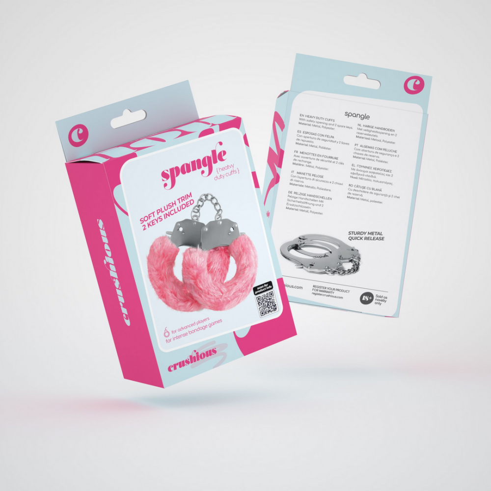 Spangle - Metalen Handboeien met Pluche - Roze - Afbeelding 2