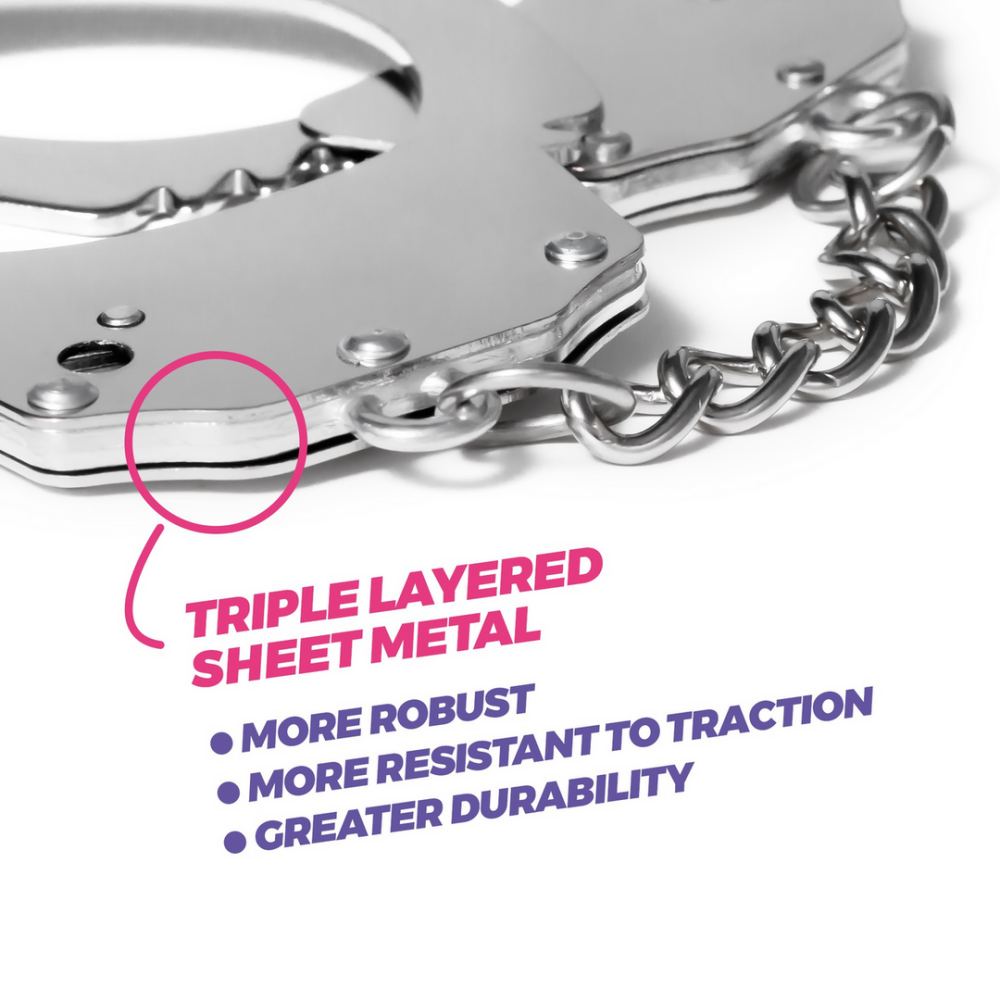 Spangle - Metalen Handboeien met Pluche - Roze - Afbeelding 4