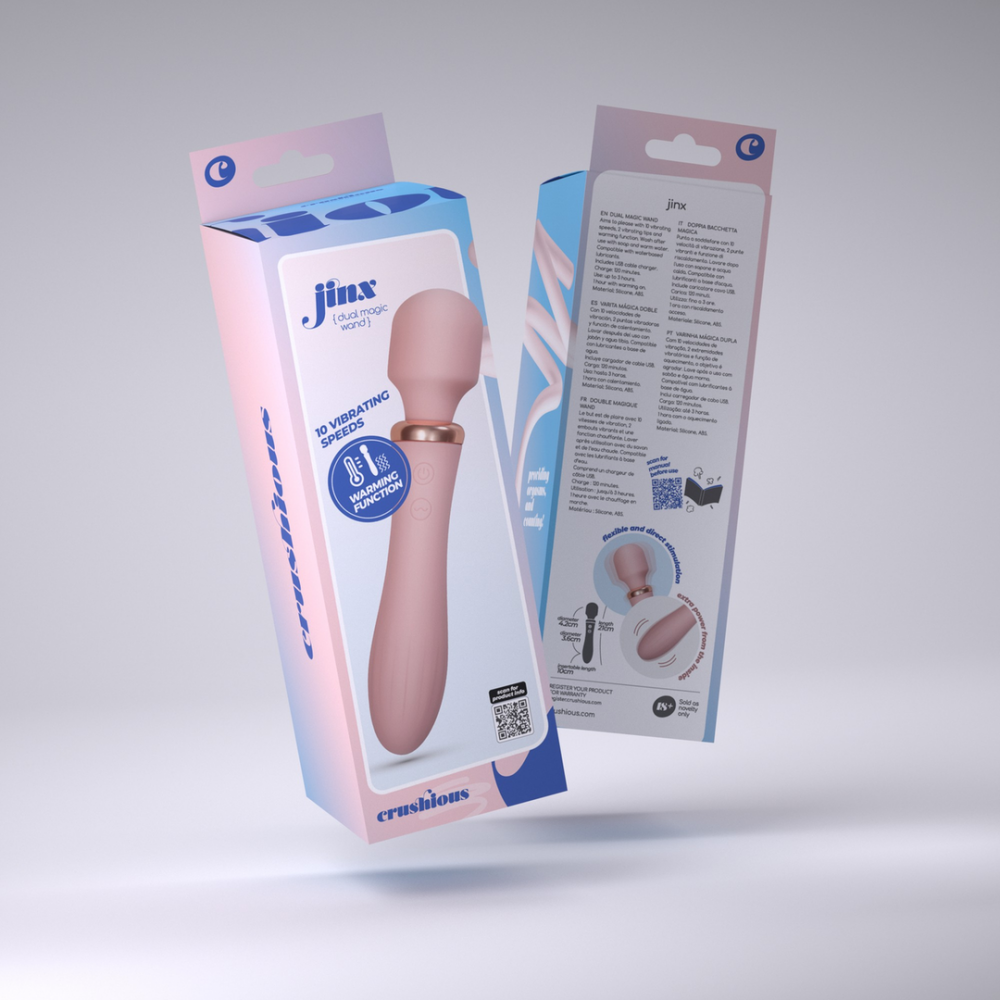 Jinx - Dual Wand Massager met Verwarmingsmodus - Rosé Wijn - Afbeelding 2