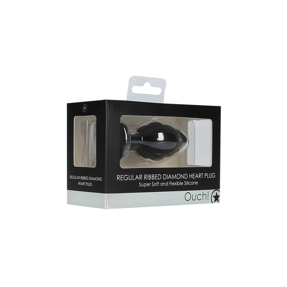 Geribbelde Diamant Hart Plug - Regular - Afbeelding 2