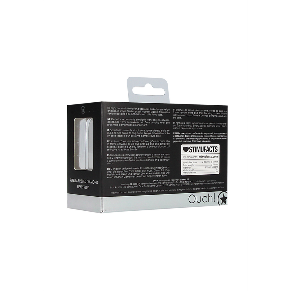 Geribbelde Diamant Hart Plug - Regular - Afbeelding 3