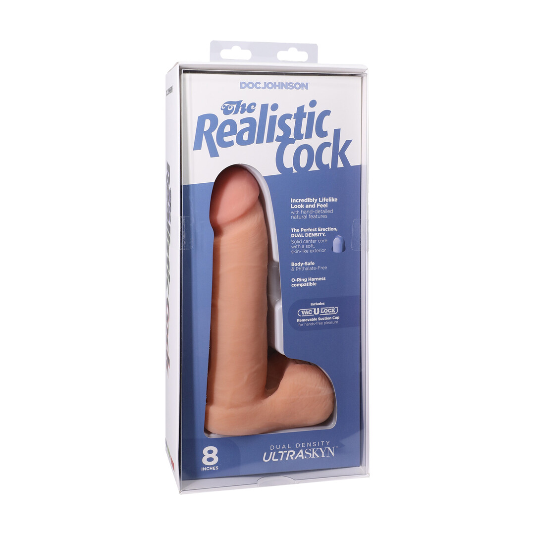 Realistische Cock met Ballen - Verwijderbare Vac-U-Lock Zuignap - ULTRASKYN - 8 / 21 cm - Vanille - Afbeelding 2