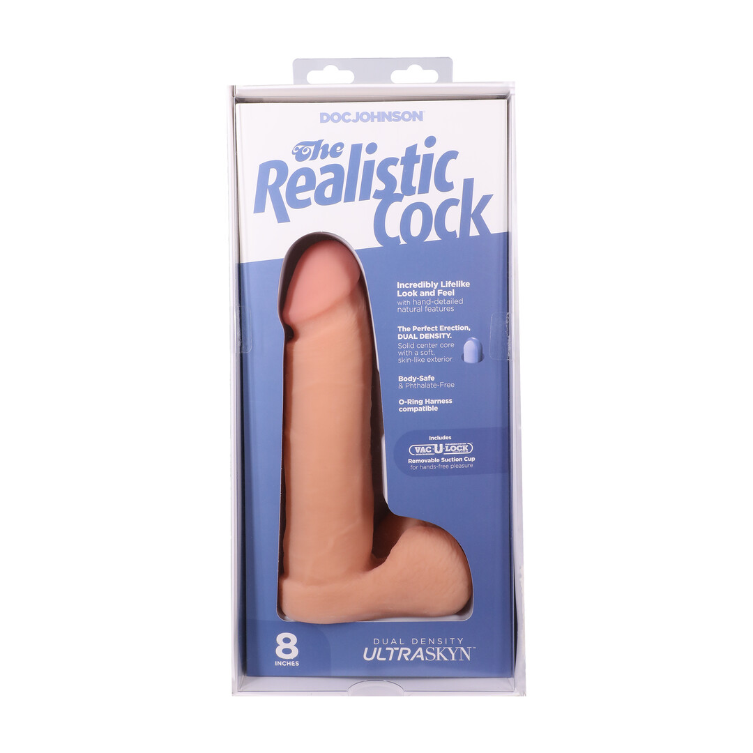 Realistische Cock met Ballen - Verwijderbare Vac-U-Lock Zuignap - ULTRASKYN - 8 / 21 cm - Vanille - Afbeelding 3