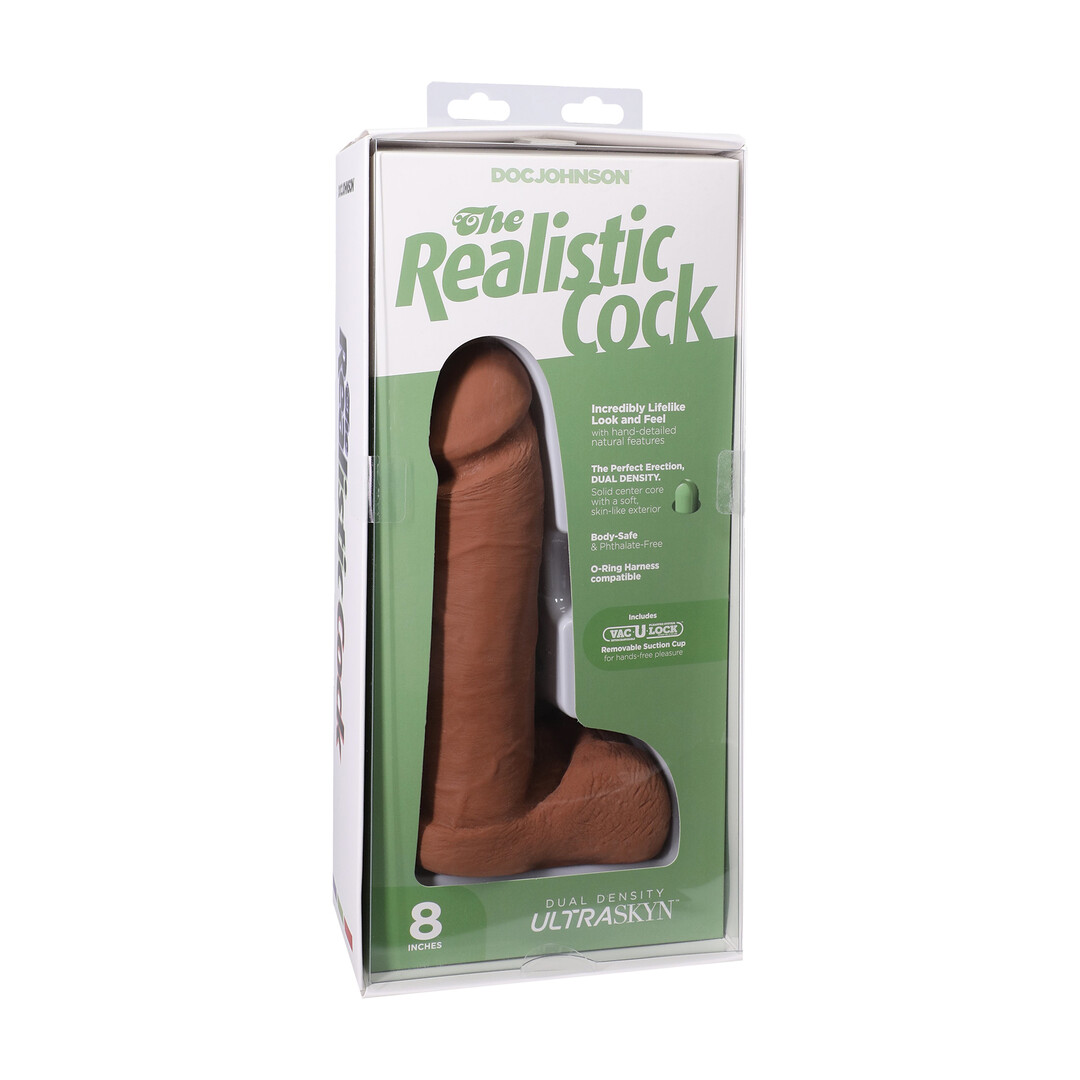 Realistische Cock met Ballen - Verwijderbare Vac-U-Lock Zuignap - ULTRASKYN - 8 / 21 cm - Karamel - Afbeelding 2