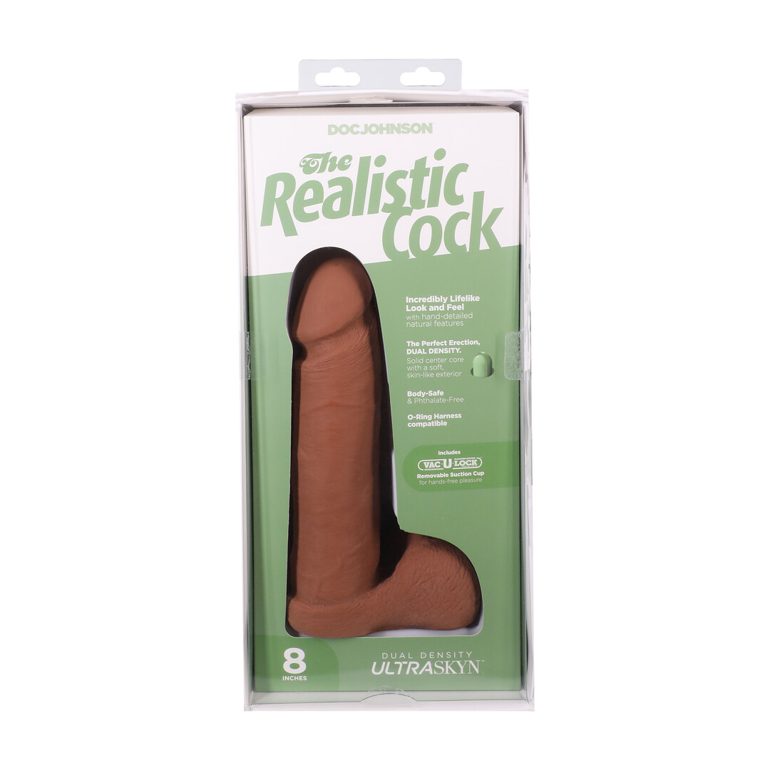 Realistische Cock met Ballen - Verwijderbare Vac-U-Lock Zuignap - ULTRASKYN - 8 / 21 cm - Karamel - Afbeelding 3