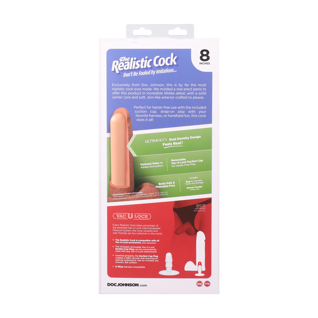 Realistische Cock met Ballen - Verwijderbare Vac-U-Lock Zuignap - ULTRASKYN - 8 / 21 cm - Karamel - Afbeelding 4