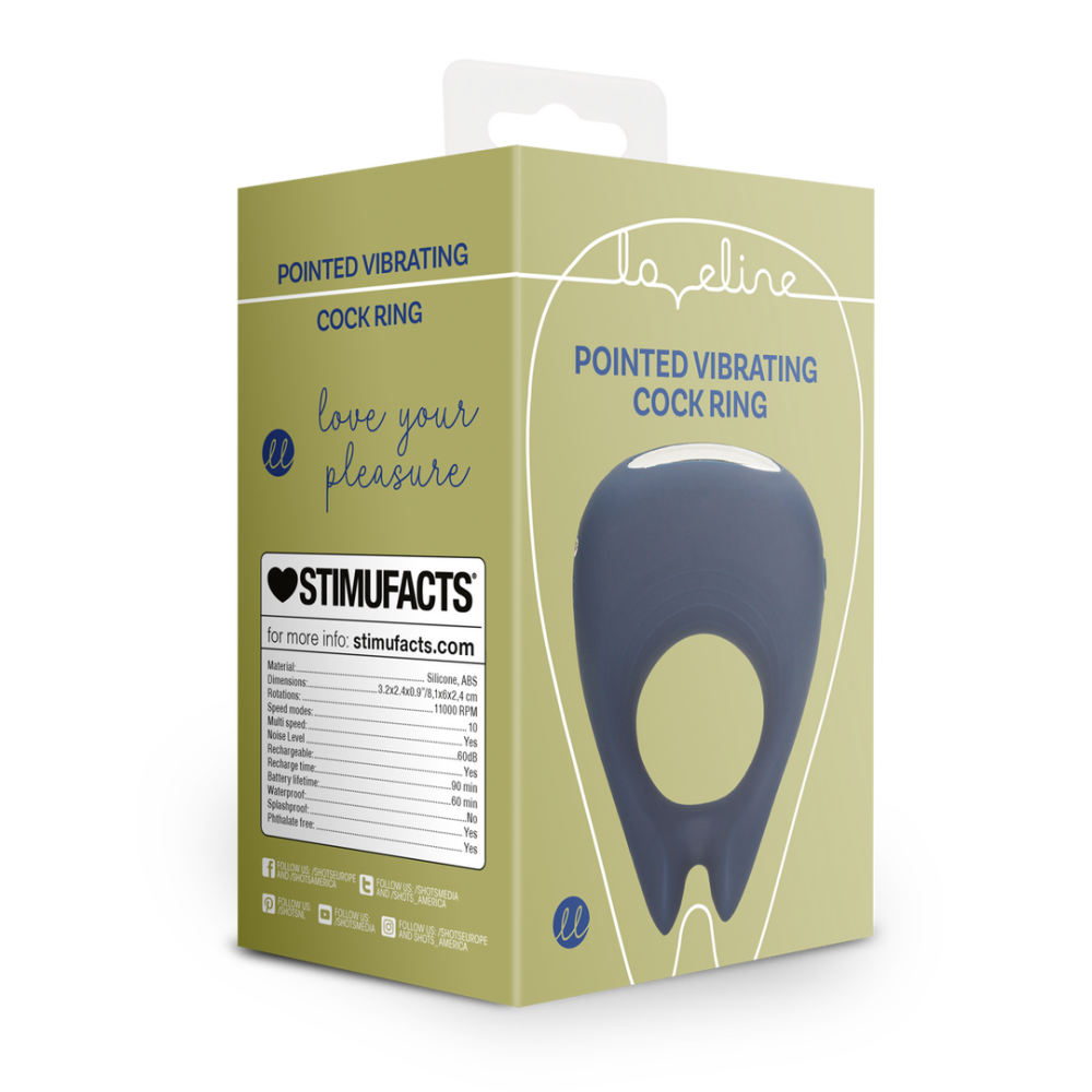 Puntige Vibrerende Cockring - Baltisch Blauw - Afbeelding 2