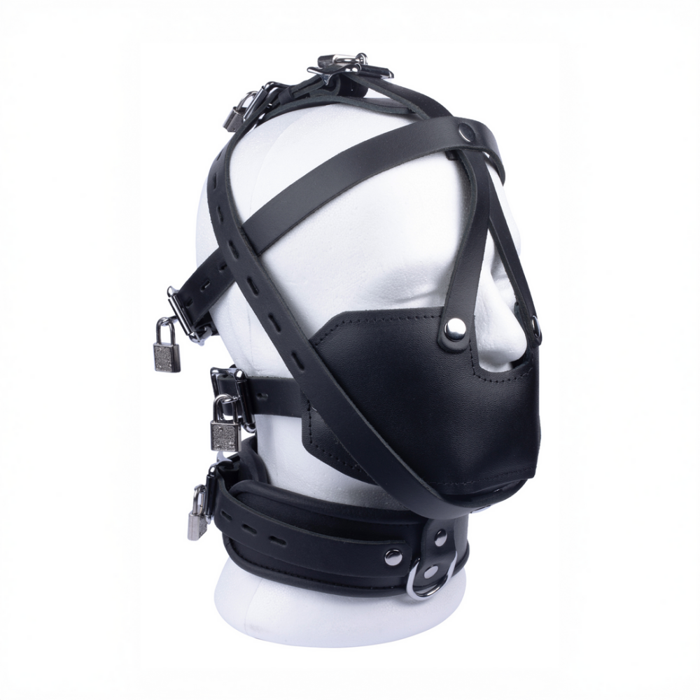 Leren Masker - Zwart - Afbeelding 3