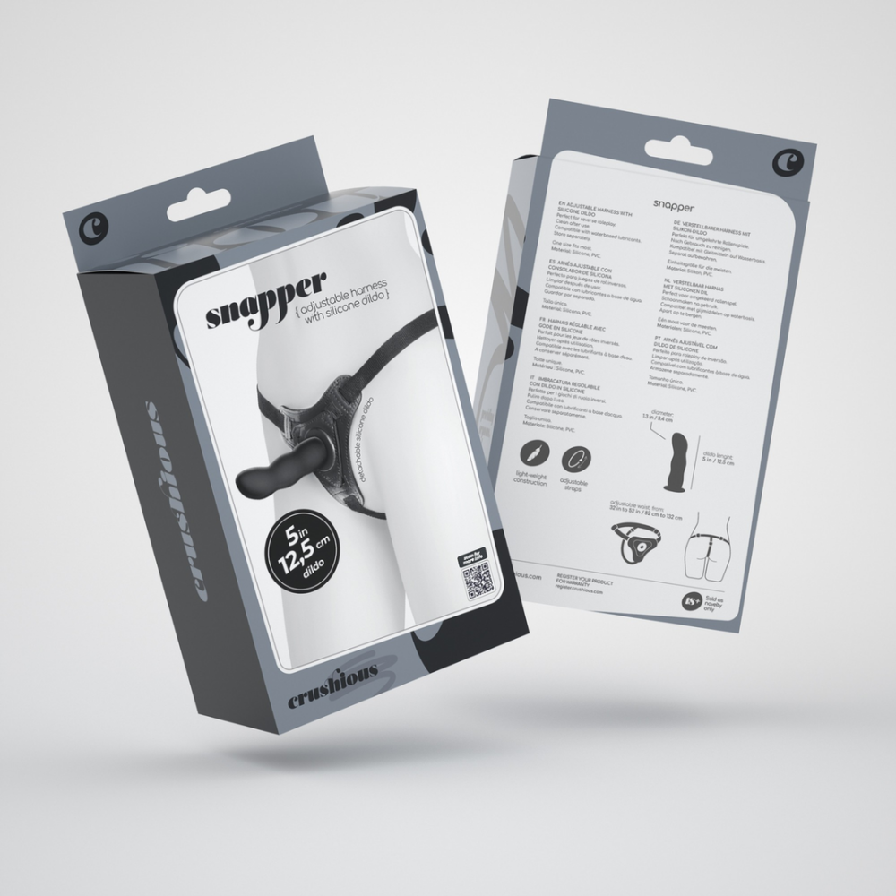 Snapper - Strap-on Harnas met Dildo - Zwart - Afbeelding 2