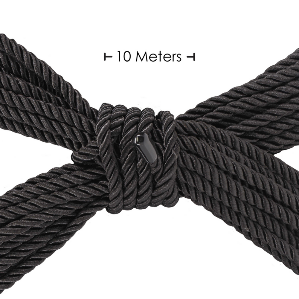 Polyester Bondage Touw - 10 m - Zwart - Afbeelding 2