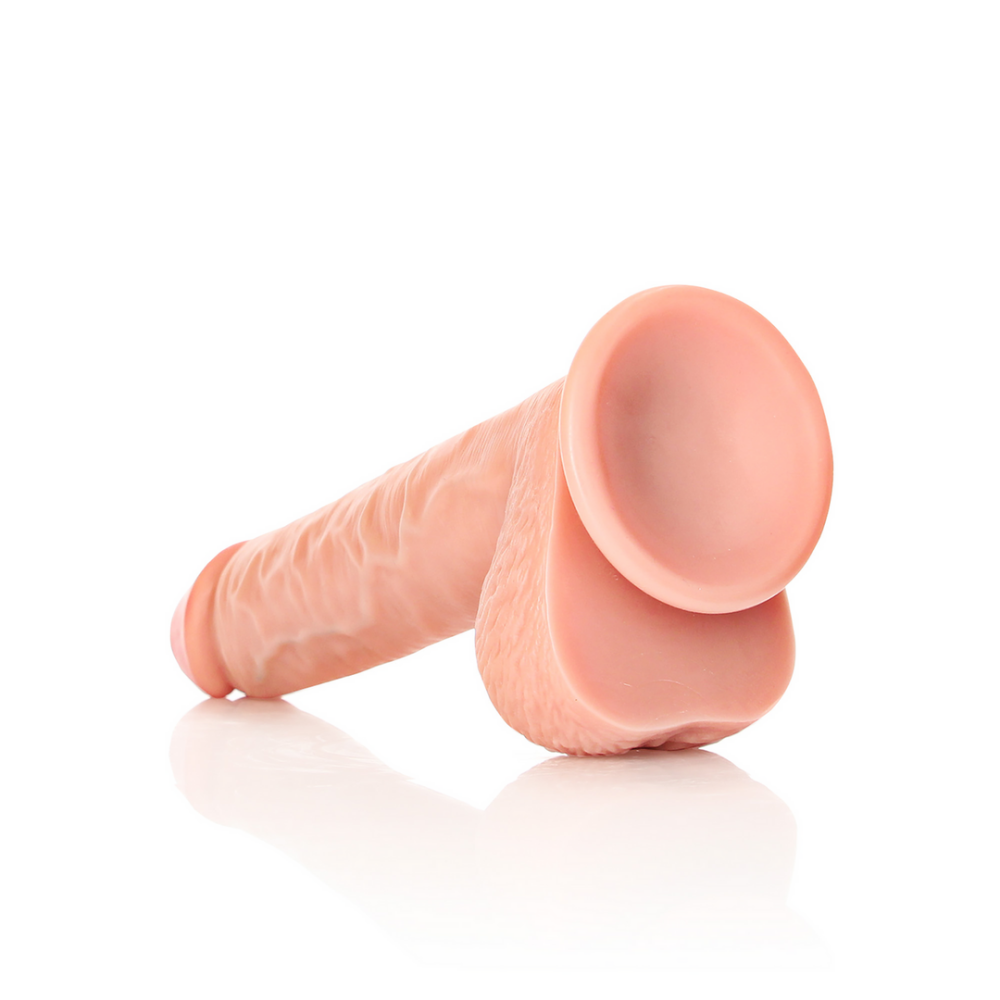 Rechtdoorgaande Realistische Dildo met Ballen en Zuignap - 10 / 25,5 cm - Afbeelding 5