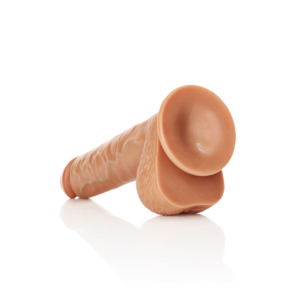 Rechtdoor Realistische Dildo met Ballen en Zuignap - 10 / 25,5 cm - Afbeelding 5