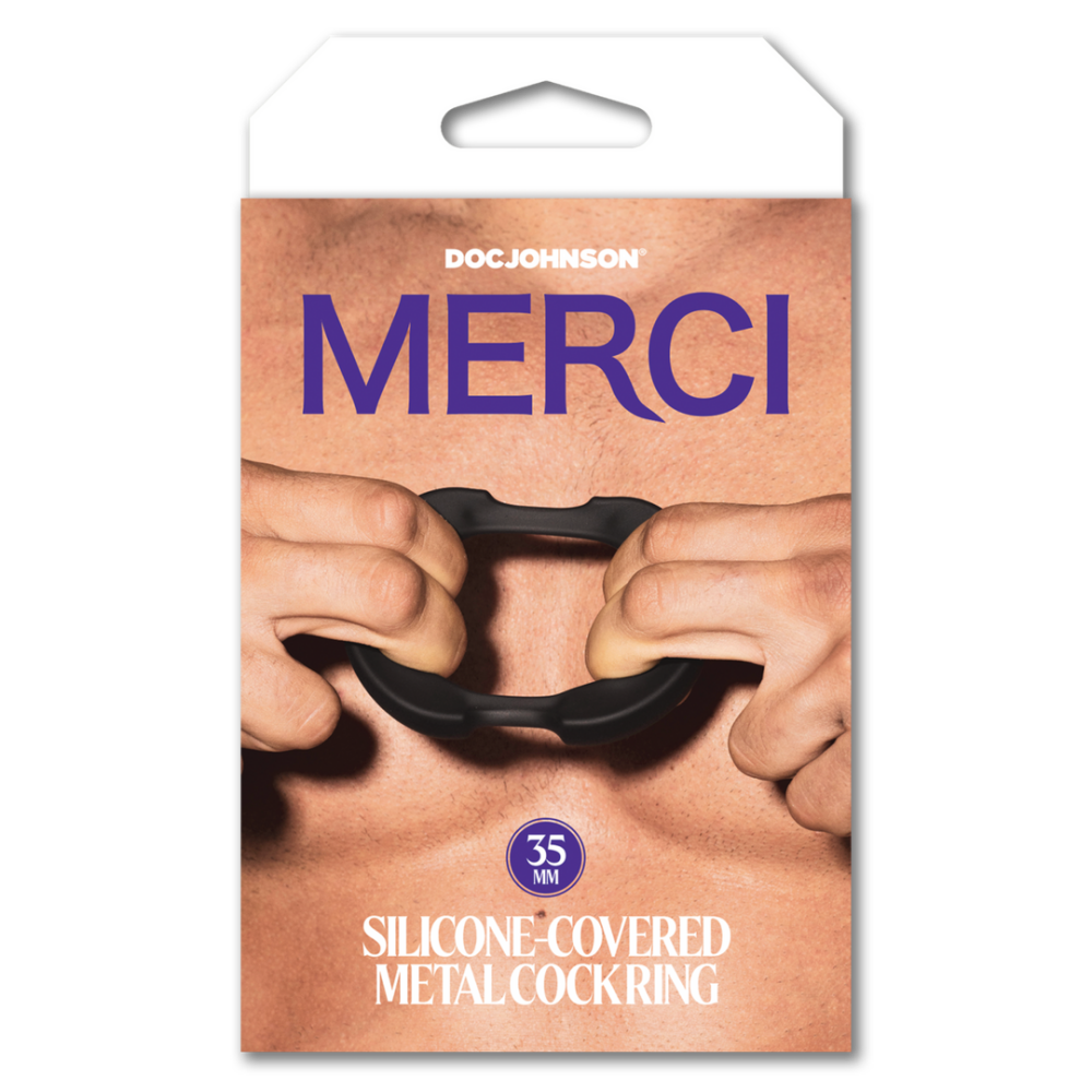 De Paradox - Silicone/Metal Cock Ring - 35mm - Zwart - Afbeelding 2