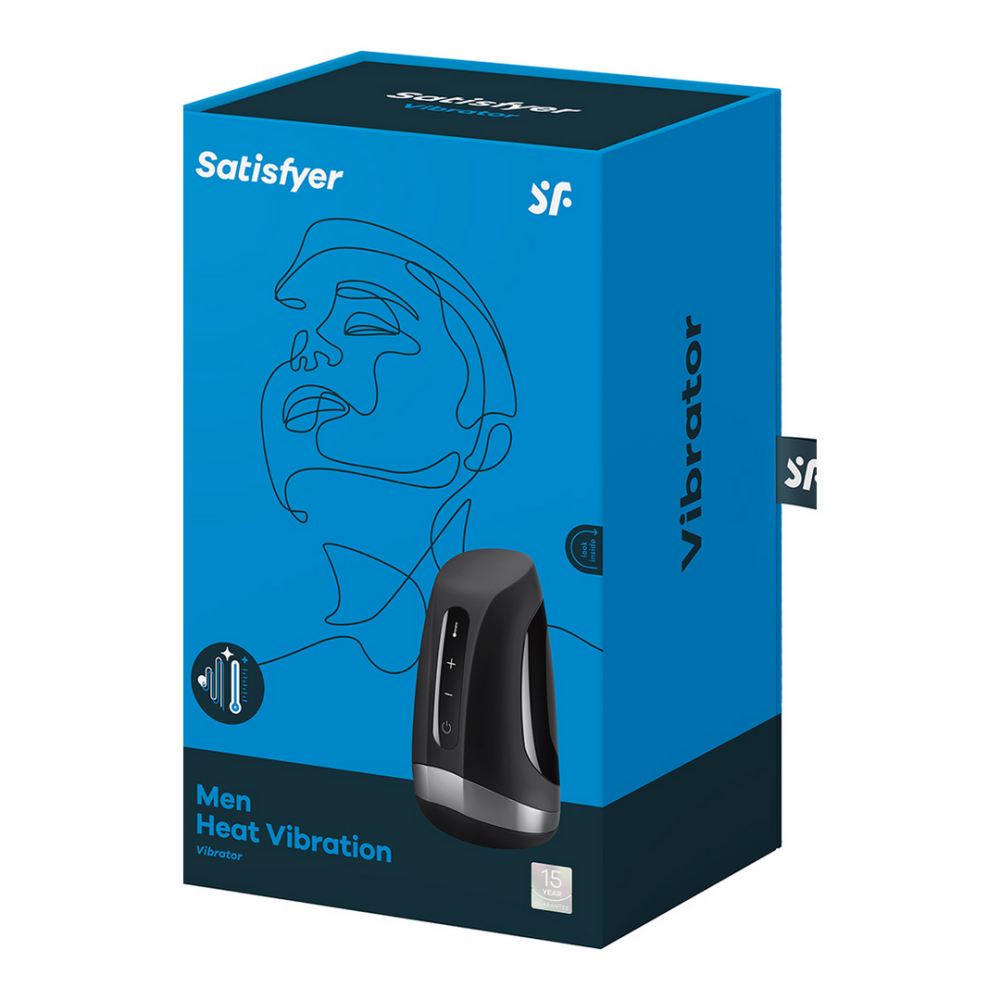 Mannen Heat Vibration - Verwarmende en Vibrerende Masturbator - Zwart - Afbeelding 2