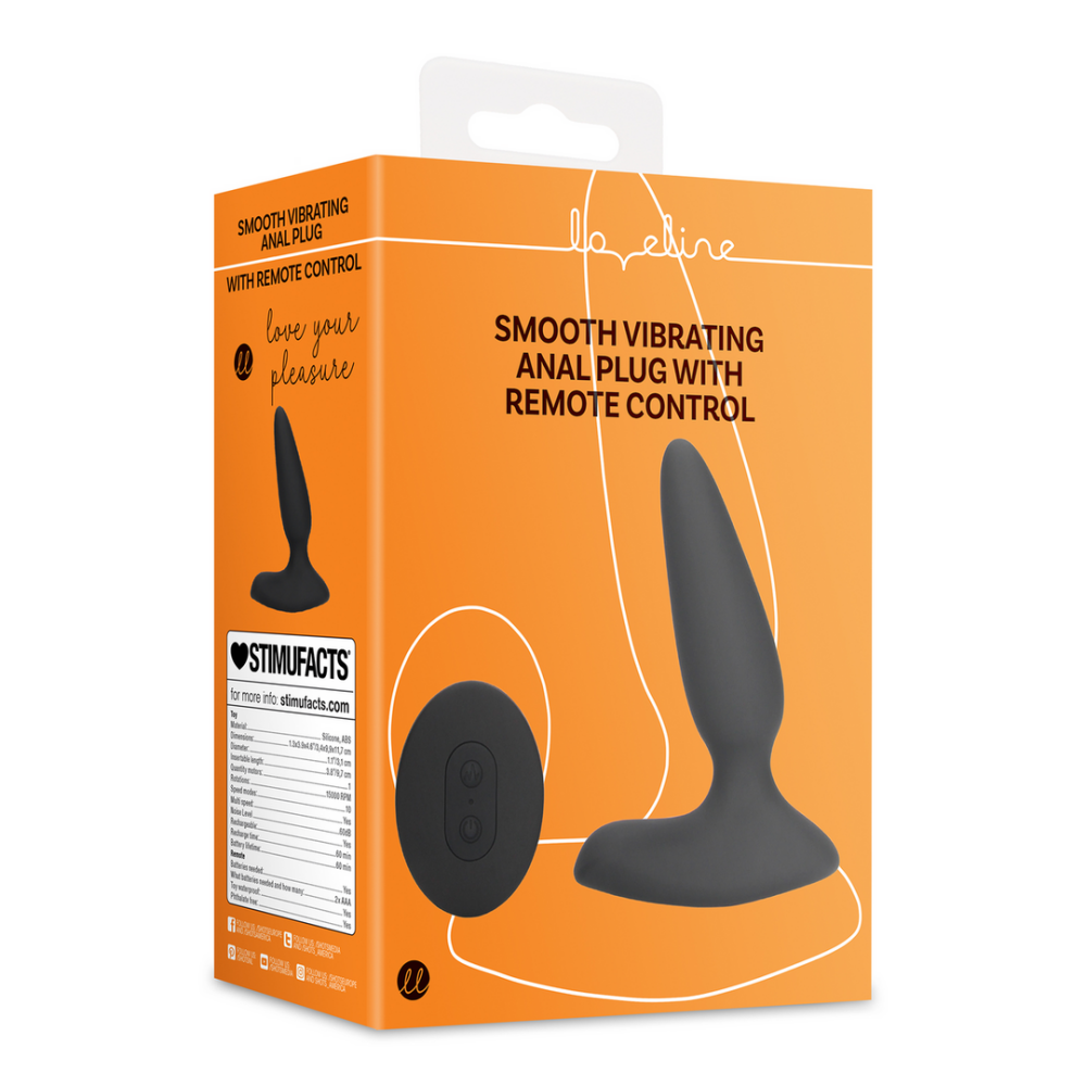 Glad Vibrerende Anale Plug met Afstandsbediening - Drop Black - Afbeelding 2