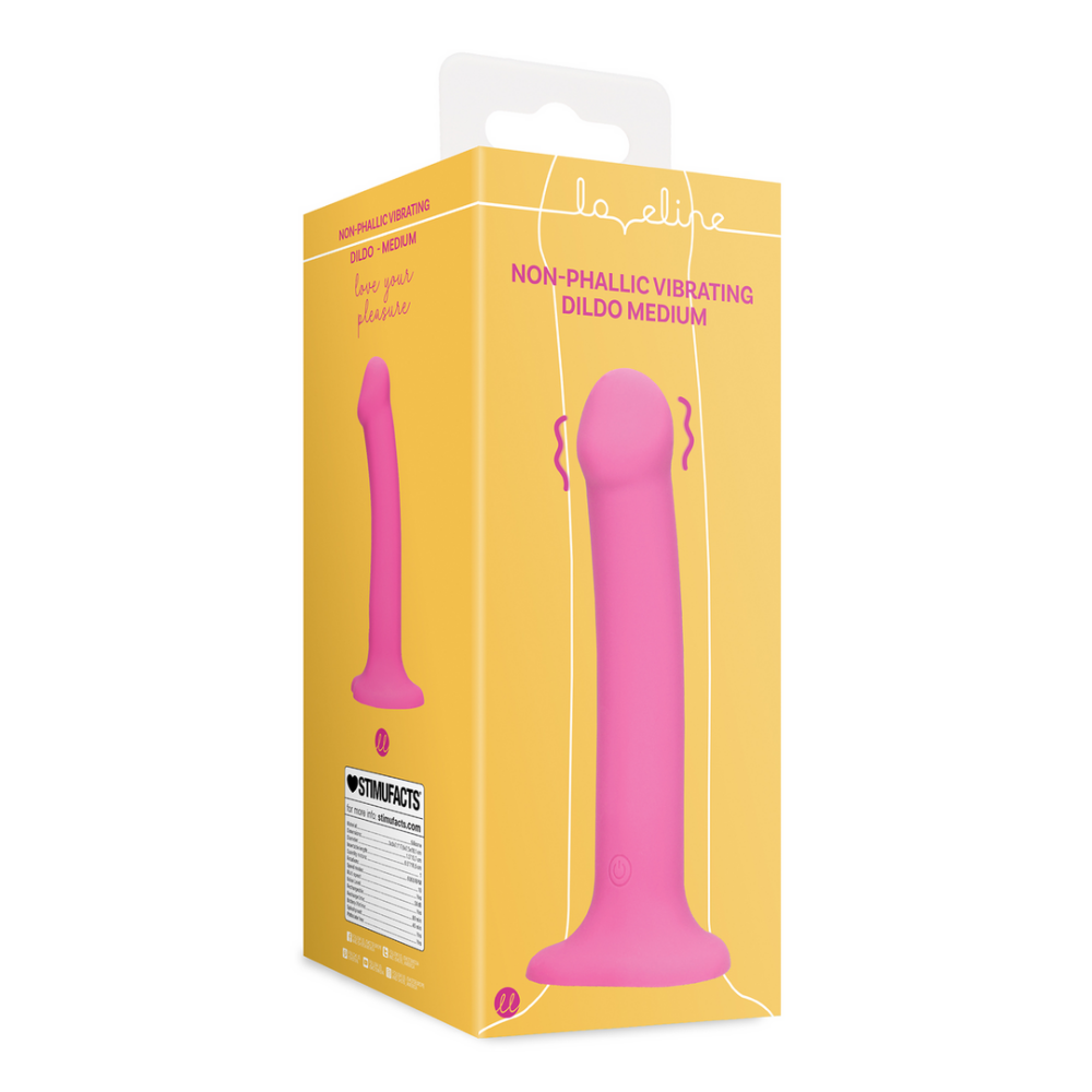 Non-Phallic Vibrerende Dildo - Medium - Krachtig Roze - Afbeelding 2