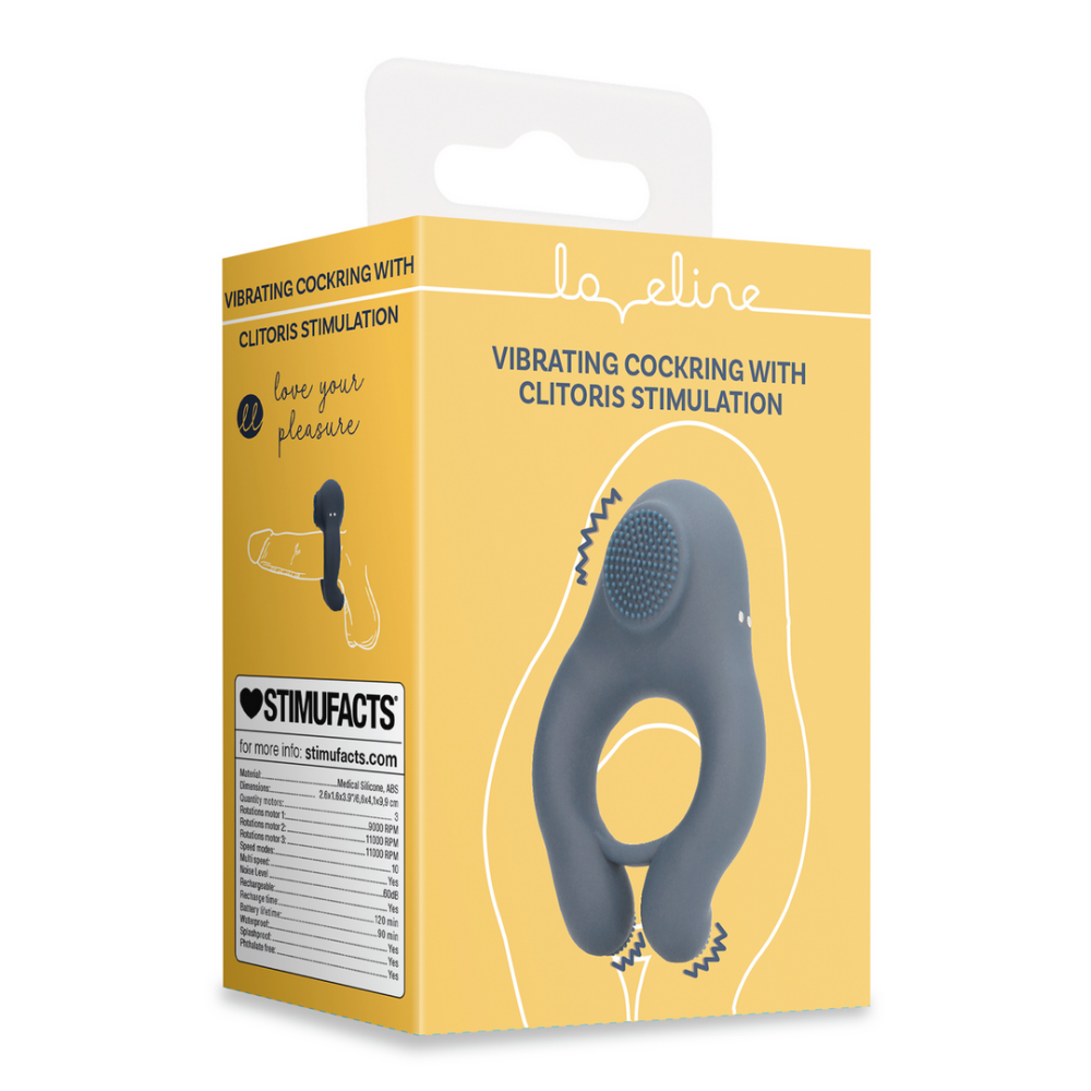 Vibrerende Cockring met Clitoris Stimulatie - Indigo Blauw - Afbeelding 2