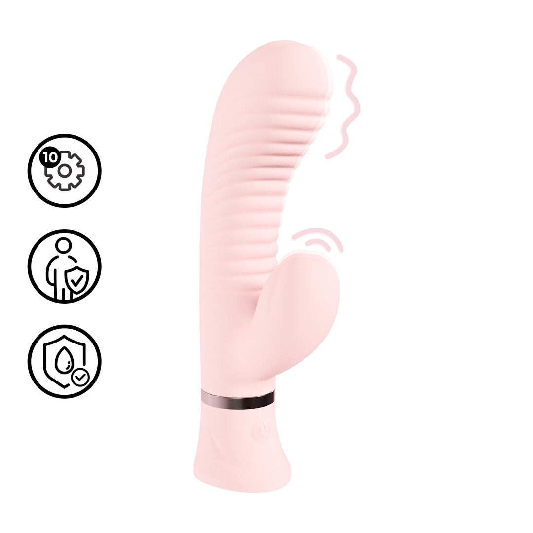 Mystique - Geribbelde Konijnen Vibrator - Roze