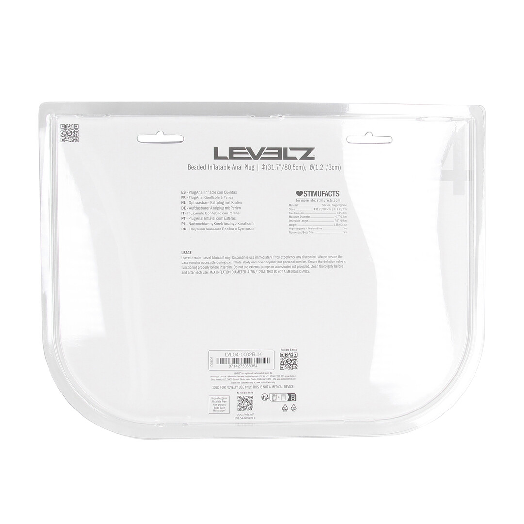 Kralen Opblaasbare Siliconen Anale Plug - Zwart - Afbeelding 3
