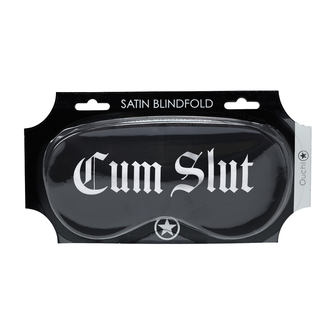 Cum Slut - Gedrukt Satijnen Masker - Zwart - Afbeelding 2