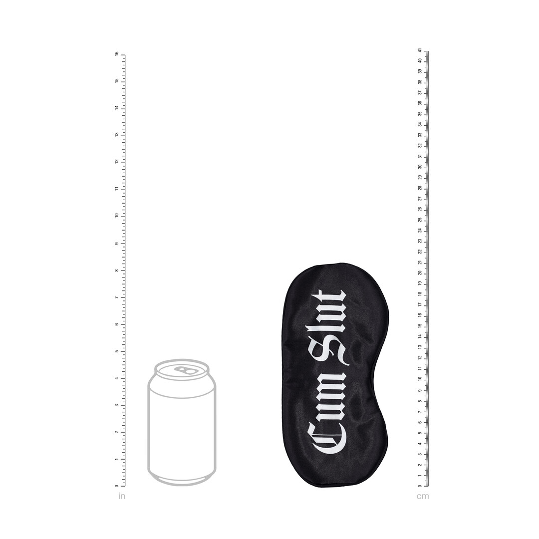 Cum Slut - Gedrukt Satijnen Masker - Zwart - Afbeelding 5