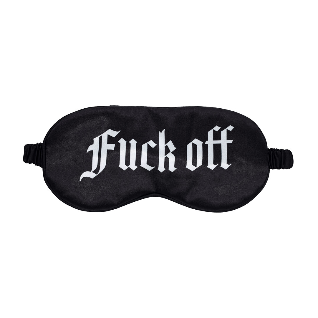 Fuck Off - Geprinte Satijnen Masker - Zwart