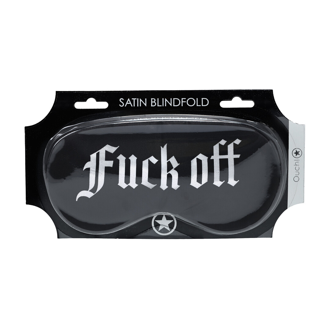Fuck Off - Geprinte Satijnen Masker - Zwart - Afbeelding 2