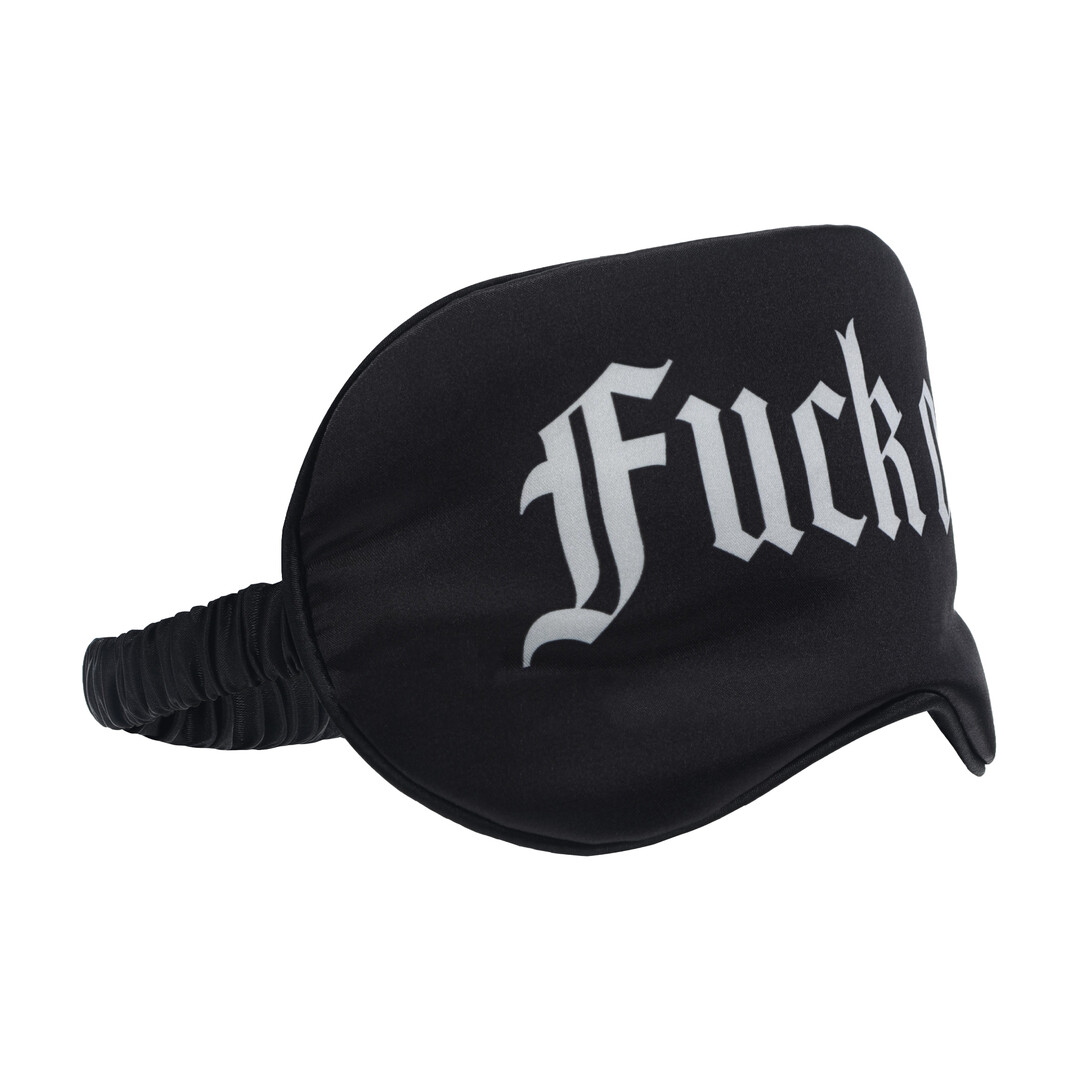 Fuck Off - Geprinte Satijnen Masker - Zwart - Afbeelding 3