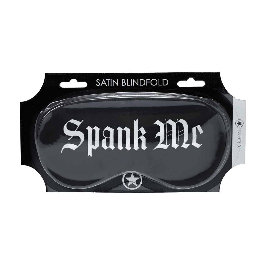 Spank Me - Gedrukte Satijnen Masker - Zwart - Afbeelding 2