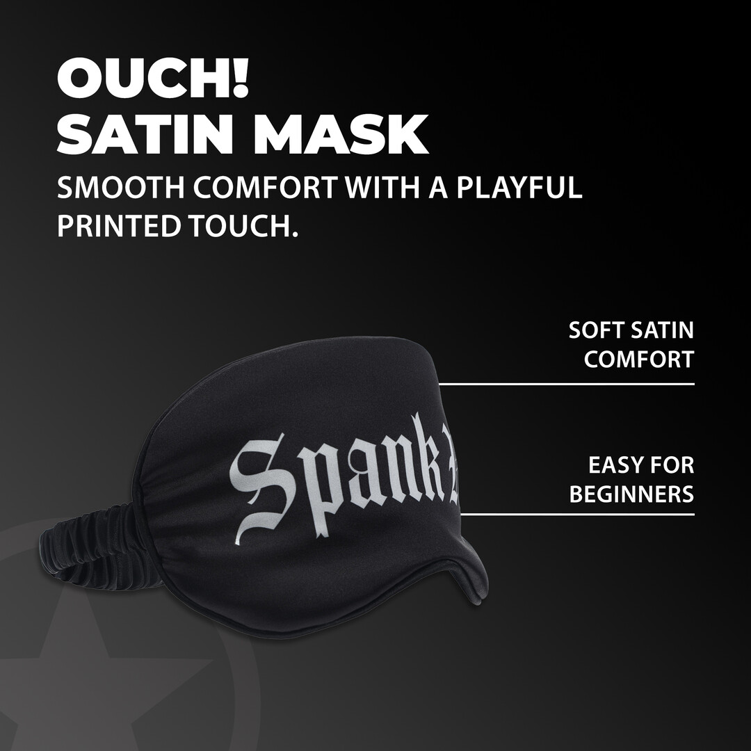 Spank Me - Gedrukte Satijnen Masker - Zwart - Afbeelding 4