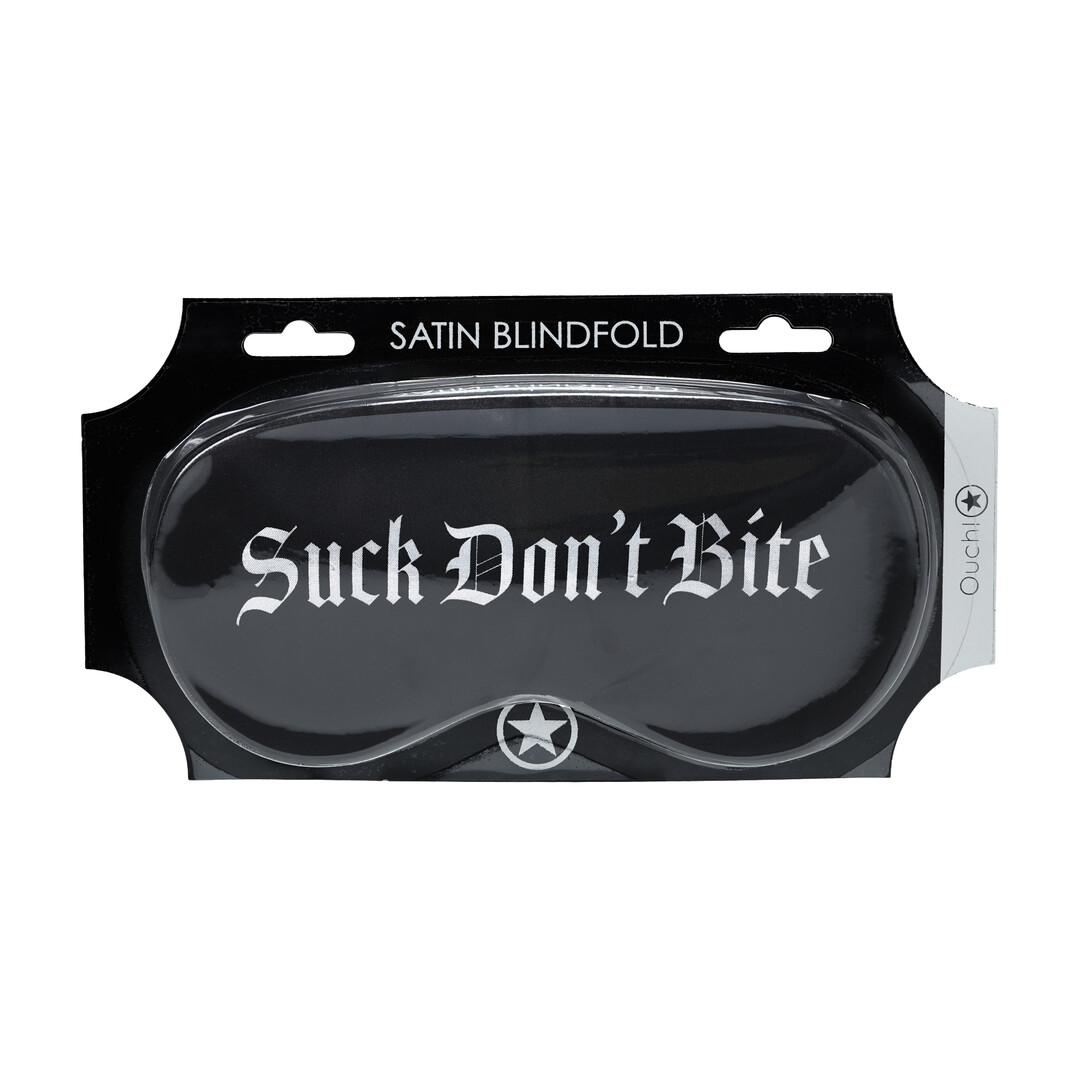 Suck Don't Bite - Gedrukte Satijnen Masker - Zwart - Afbeelding 2