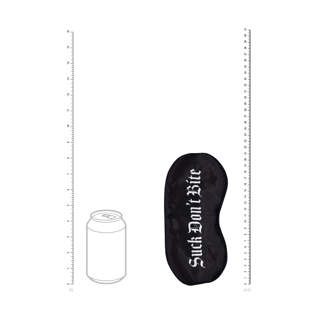 Suck Don't Bite - Gedrukte Satijnen Masker - Zwart - Afbeelding 5