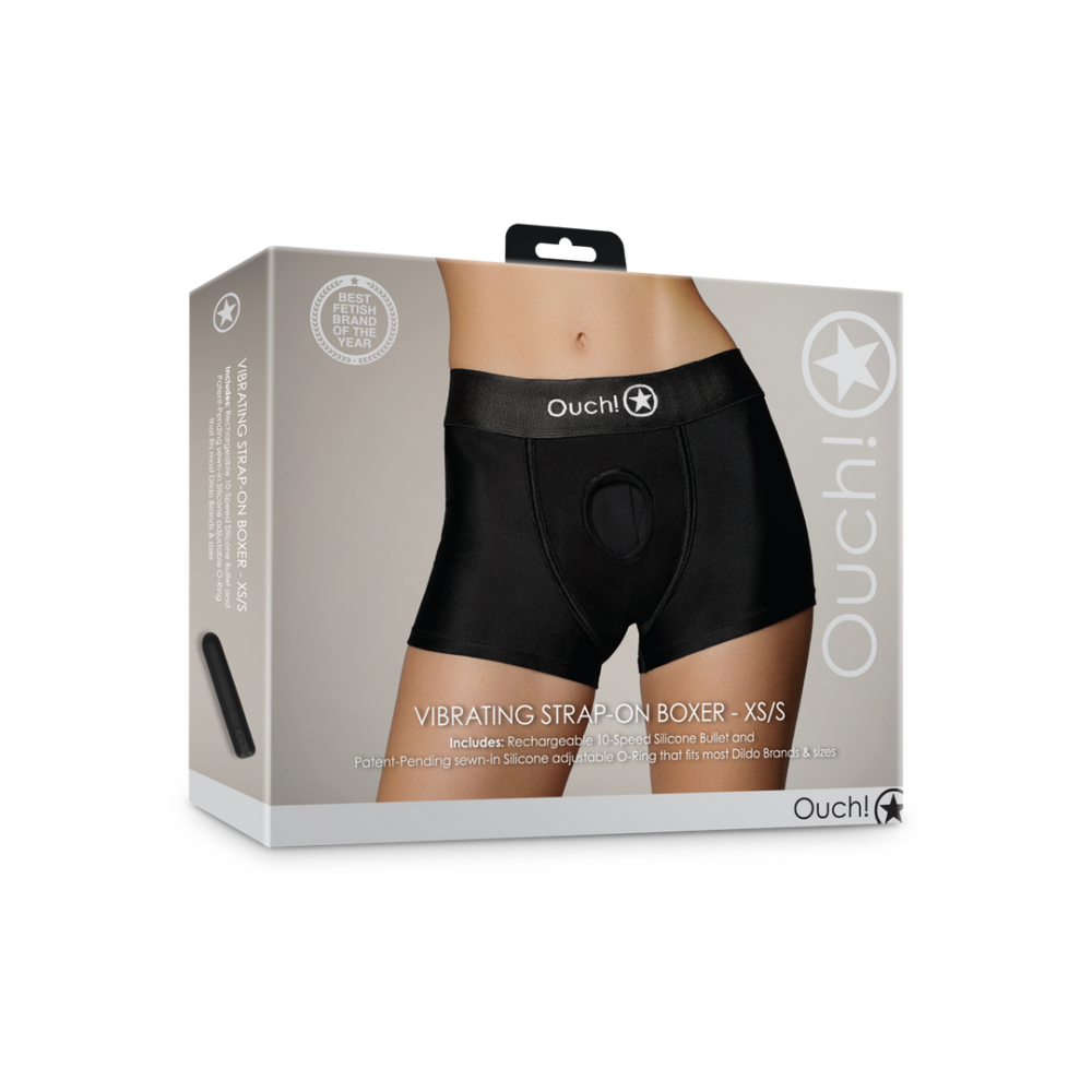 Vibrerende Strap-on Boxer - XS/S - Zwart - Afbeelding 2