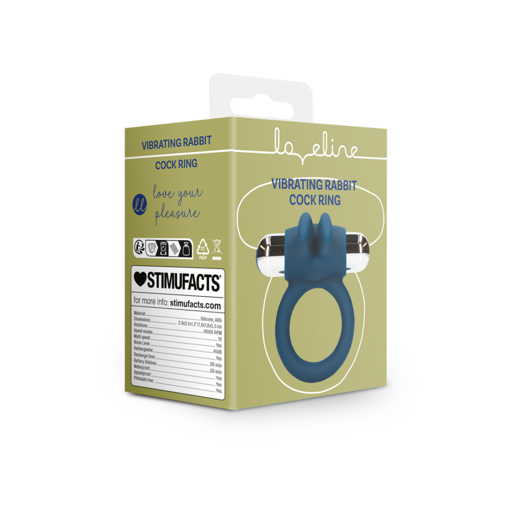 Vibrerende Rabbit Cock Ring - Baltisch Blauw - Afbeelding 2